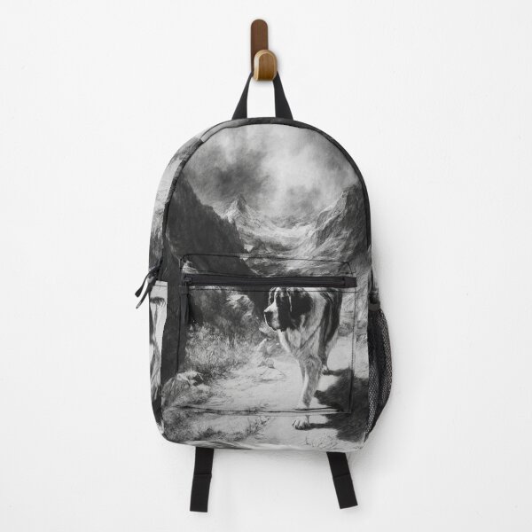 Item preview, A calm Saint Bernard trekking through a stormy mountain pass, Dogs in Motion designed and sold by CDC40.