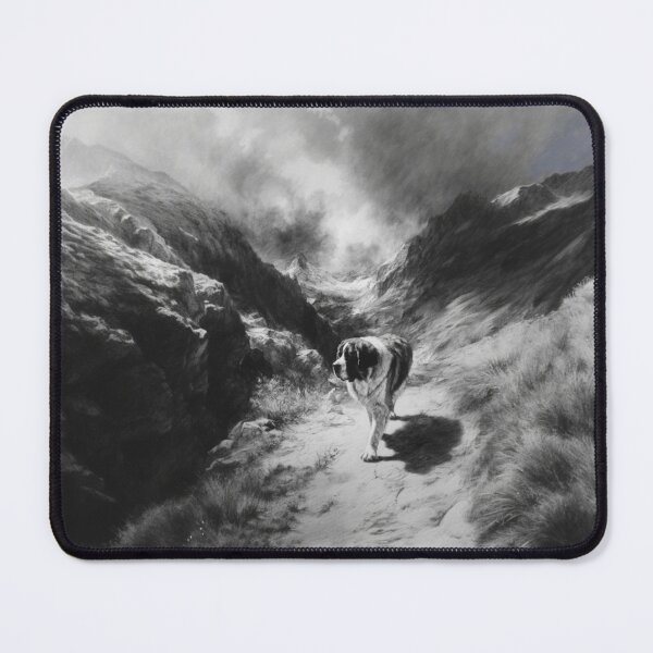 Item preview, A calm Saint Bernard trekking through a stormy mountain pass, Dogs in Motion designed and sold by CDC40.
