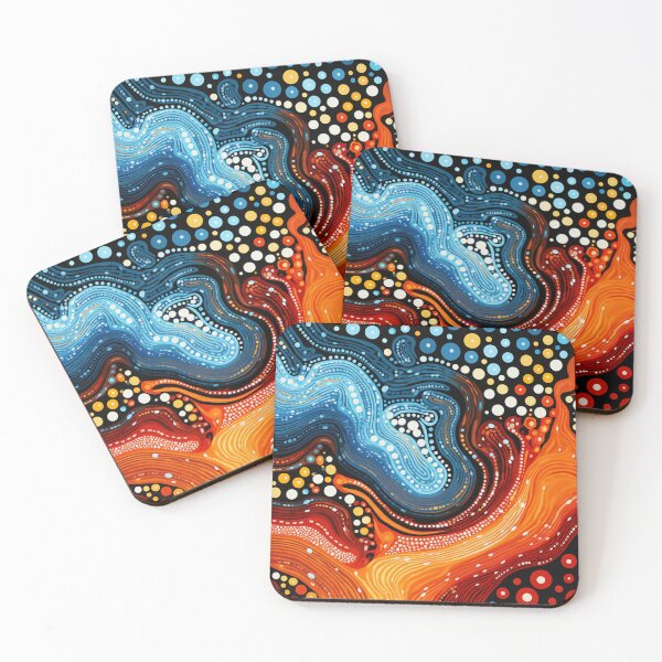 Item preview, Aboriginal Inspired Dot Art - Flow of Water and Lava designed and sold by GrinGalore.