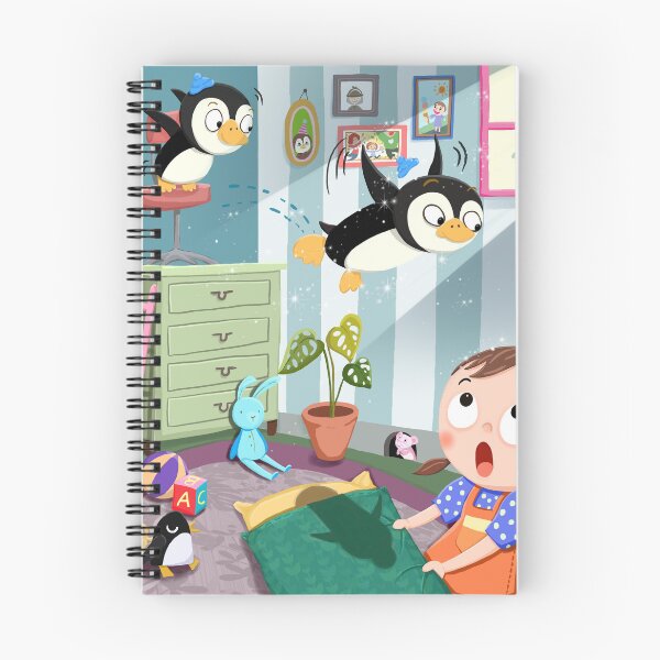 Item preview, Flying Practice: Magical Penguin Adventure - Whimsical Kids Wall Art designed and sold by Art Freecia.
