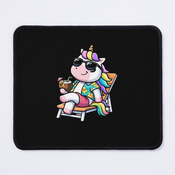 Item preview, Cool Vacation Unicorn – Chibi Summer Beach Vibes Aesthetic Pastel Rainbow Cartoon designed and sold by ColorSplash123.