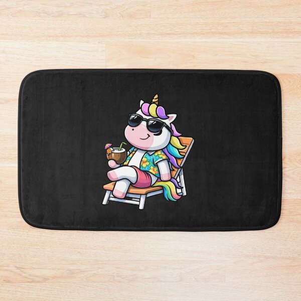 Item preview, Cool Vacation Unicorn – Chibi Summer Beach Vibes Aesthetic Pastel Rainbow Cartoon designed and sold by ColorSplash123.