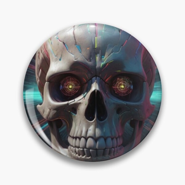 Item preview, Neon Pulse Cyber Skull designed and sold by Dreamy Armine Art.