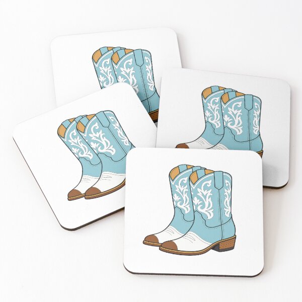 Item preview, Powder Blue Western Cowboy Boots Illustration designed and sold by MountainD.