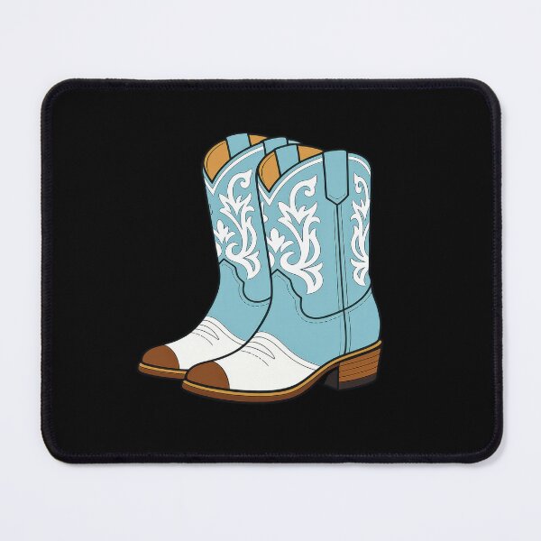 Item preview, Powder Blue Western Cowboy Boots Illustration designed and sold by MountainD.