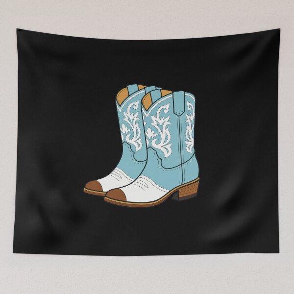 Item preview, Powder Blue Western Cowboy Boots Illustration designed and sold by MountainD.