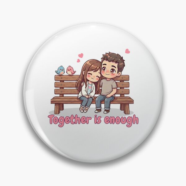 Item preview, Together Is Enough – Cute Couple on Bench | Everyday Love Illustration designed and sold by Beeform.