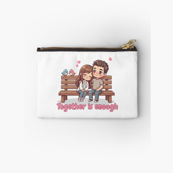 Item preview, Together Is Enough – Cute Couple on Bench | Everyday Love Illustration designed and sold by Beeform.