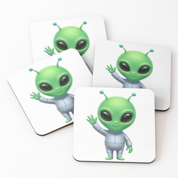 Item preview, Cute Alien Waving Cartoon Mascot designed and sold by PriyankaSonara.