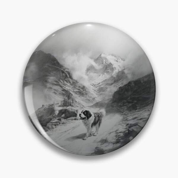 Item preview, A calm Saint Bernard trekking through a stormy mountain pass, Dogs in Motion designed and sold by CDC40.