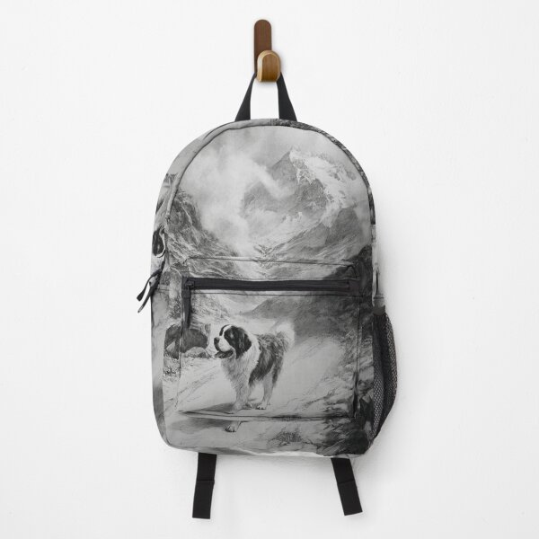 Item preview, A calm Saint Bernard trekking through a stormy mountain pass, Dogs in Motion designed and sold by CDC40.