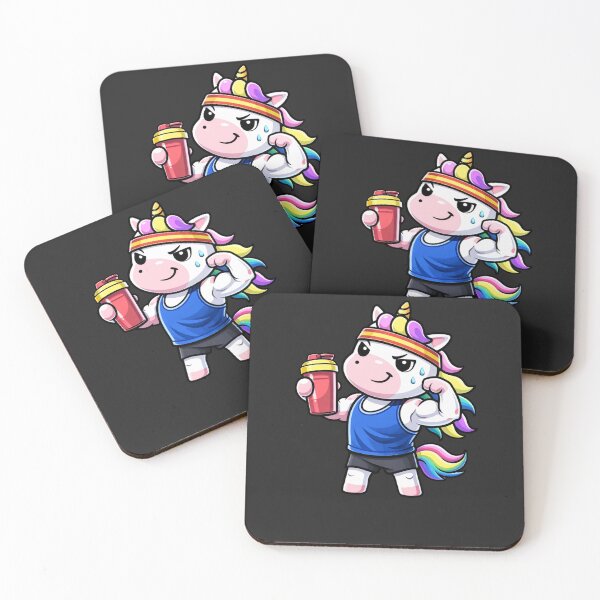 Item preview, Gym Beast Unicorn – Cute Chibi Fitness Summer Cut Aesthetic Cartoon designed and sold by ColorSplash123.