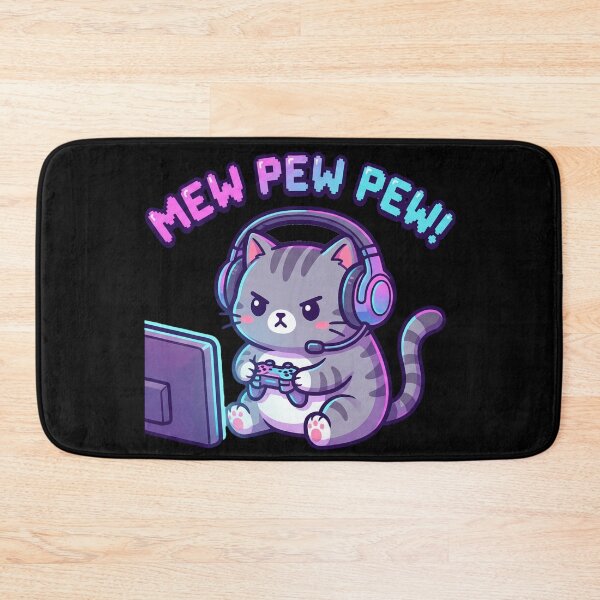 Item preview, Mew Pew Pew! Funny Kawaii Gamer Cat Playing Video Games designed and sold by MythoWorldddd.