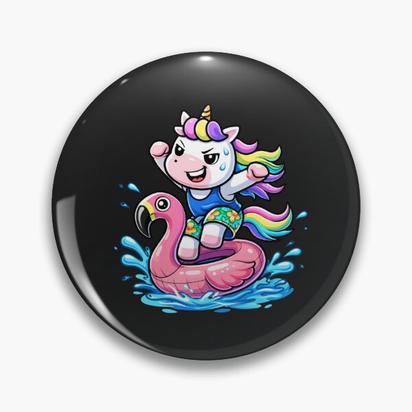 Item preview, Pool Party Chaos Unicorn – Cute Chibi Summer Flamingo Float Aesthetic designed and sold by ColorSplash123.
