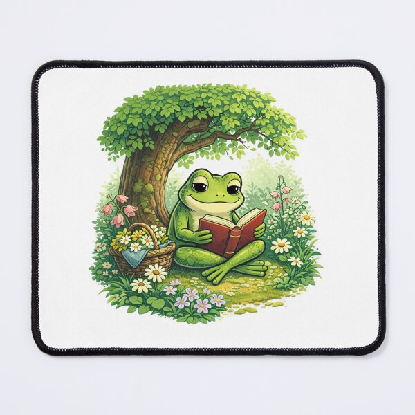Item preview, Peaceful frog under the reading tree designed and sold by FroggyOnly.