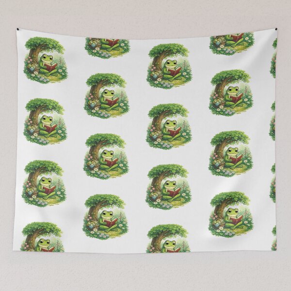 Item preview, Peaceful frog under the reading tree designed and sold by FroggyOnly.