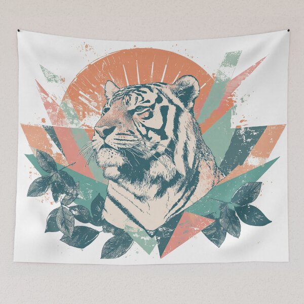 Item preview, Retro Tiger, worn nature designed and sold by raito-seven.