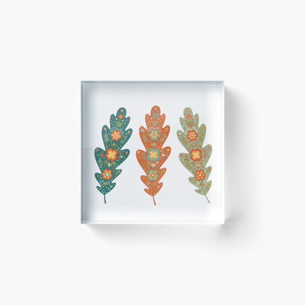 Item preview, Oak Leaf Trio – Scandinavian Folk Art by heidiannemorris © designed and sold by FOLK ART FUSION by heidiannemorris.