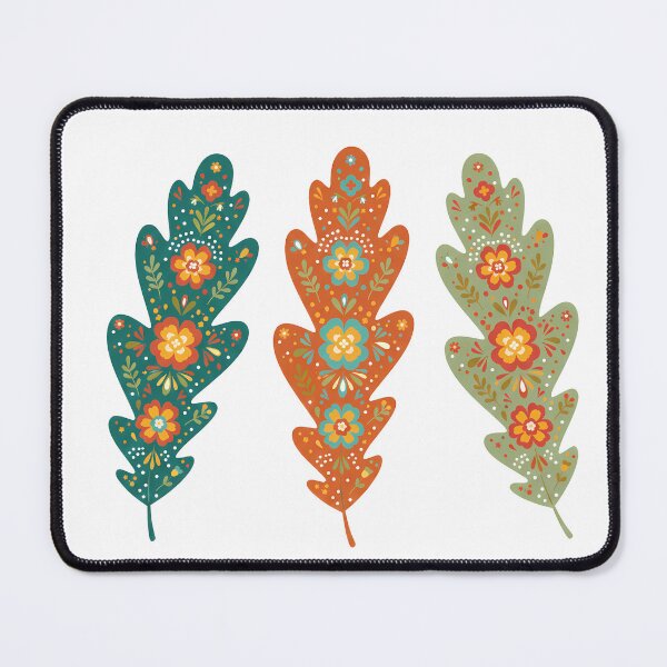 Item preview, Oak Leaf Trio – Scandinavian Folk Art by heidiannemorris © designed and sold by FOLK ART FUSION by heidiannemorris.