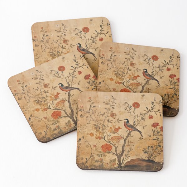 Item preview, Silk Floral Birds Earthy Wildflowers Carpet designed and sold by GrinGalore.