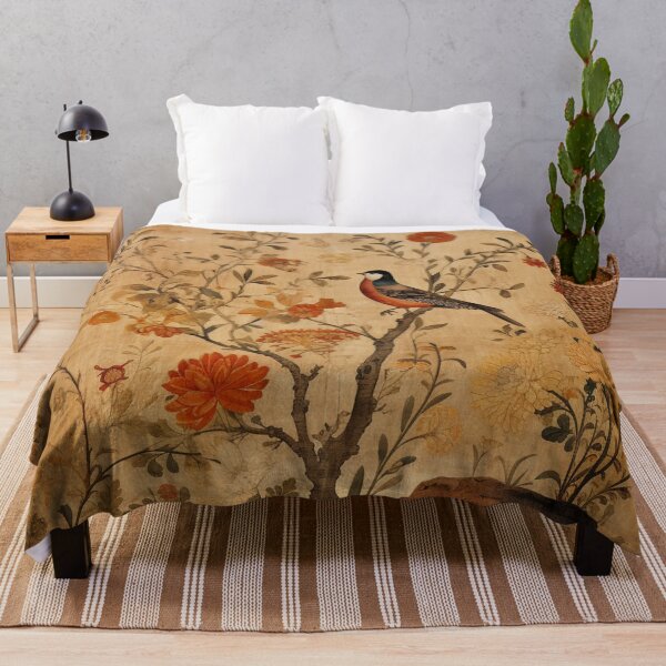 Item preview, Silk Floral Birds Earthy Wildflowers Carpet designed and sold by GrinGalore.