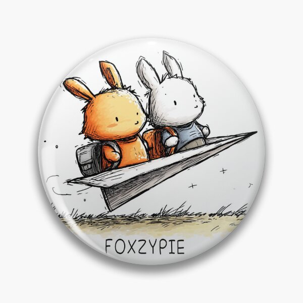 Item preview, Two cute rabbits ride on paper plane by Foxzypie. designed and sold by Foxzypie.