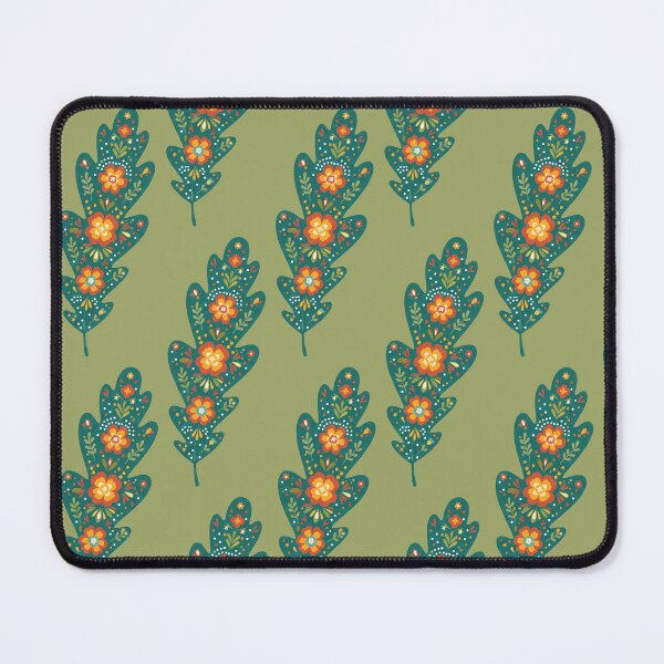 Item preview, Dark Green Oak Leaf – Scandinavian Folk Art by heidiannemorris © designed and sold by FOLK ART FUSION by heidiannemorris.