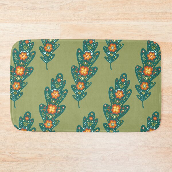 Item preview, Dark Green Oak Leaf – Scandinavian Folk Art by heidiannemorris © designed and sold by FOLK ART FUSION by heidiannemorris.