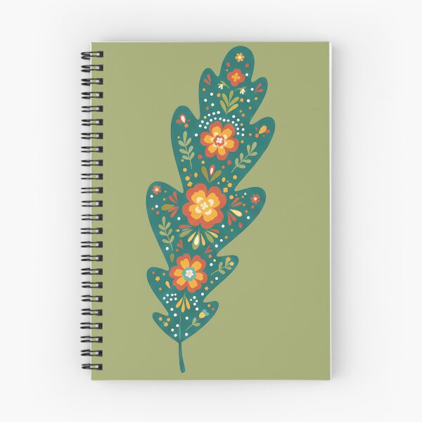 Item preview, Dark Green Oak Leaf – Scandinavian Folk Art by heidiannemorris © designed and sold by FOLK ART FUSION by heidiannemorris.