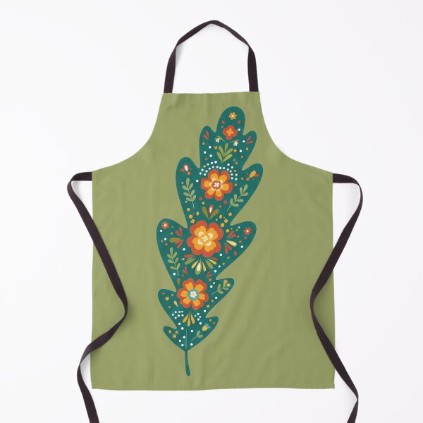 Item preview, Dark Green Oak Leaf – Scandinavian Folk Art by heidiannemorris © designed and sold by FOLK ART FUSION by heidiannemorris.