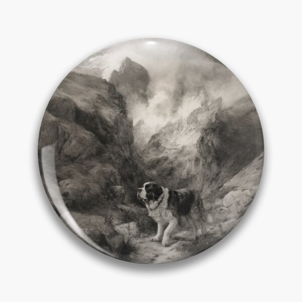 Item preview, A calm Saint Bernard trekking through a stormy mountain pass, Dogs in Motion designed and sold by CDC40.
