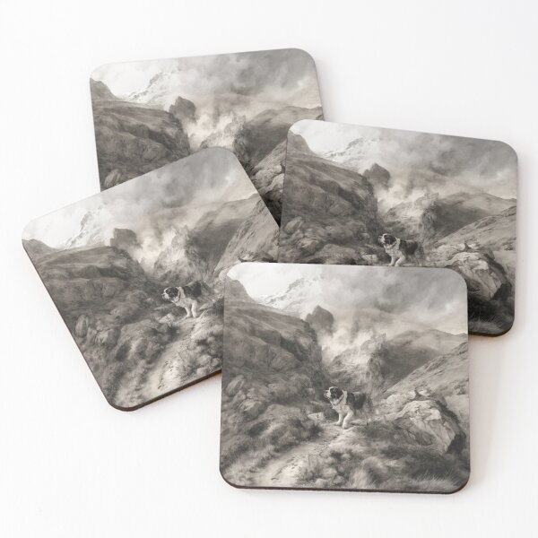 Item preview, A calm Saint Bernard trekking through a stormy mountain pass, Dogs in Motion designed and sold by CDC40.