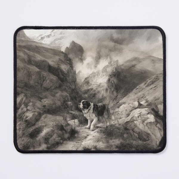 Item preview, A calm Saint Bernard trekking through a stormy mountain pass, Dogs in Motion designed and sold by CDC40.