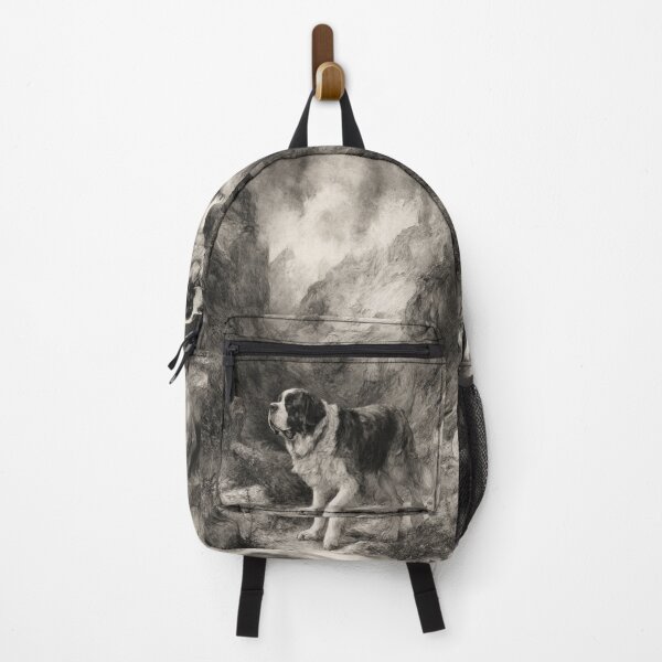 Item preview, A calm Saint Bernard trekking through a stormy mountain pass, Dogs in Motion designed and sold by CDC40.