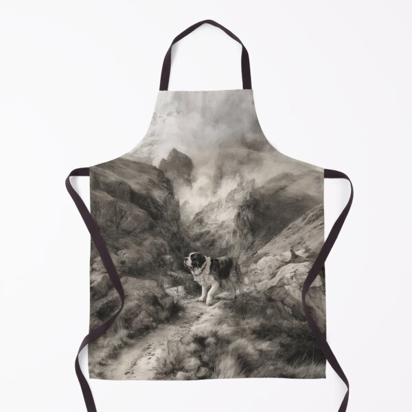 Item preview, A calm Saint Bernard trekking through a stormy mountain pass, Dogs in Motion designed and sold by CDC40.