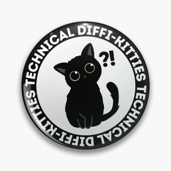 Item preview, Remy's Technical Diffi-KITTIES (white on black) designed and sold by Reba Lou.