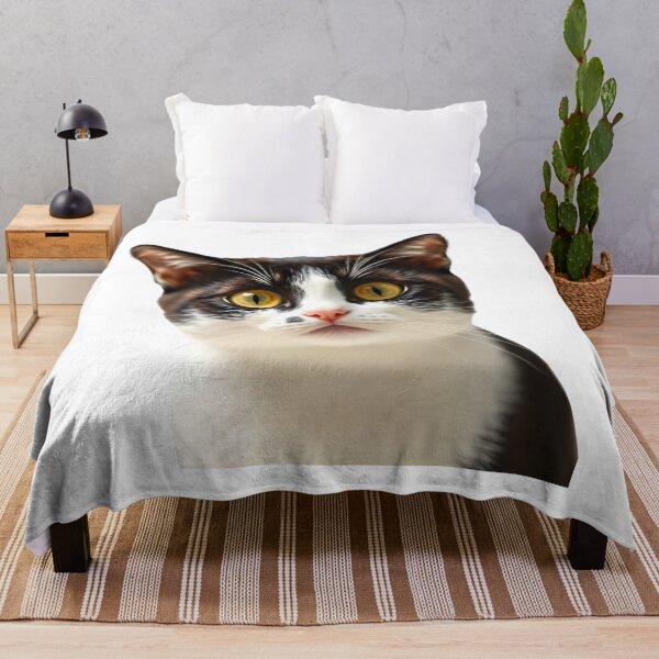 Item preview, Cute Tuxedo Cat Sticker – Golden Eyes Black and White Kitty designed and sold by Teewave-Ashish.