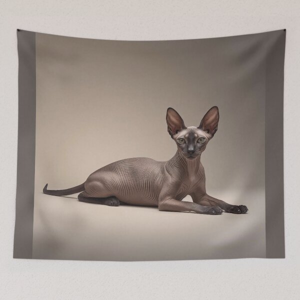 Item preview, Architectural Flow – Cornish Rex CORNEX Minimalist Sculptural Cat Portrait designed and sold by ArtivaNest.