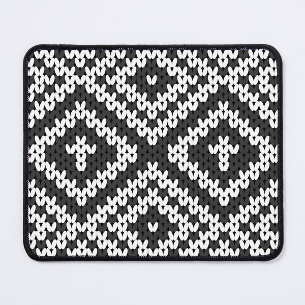 Item preview, A contemporary ethnic style of black and white knitted square pattern. designed and sold by Nengsang.