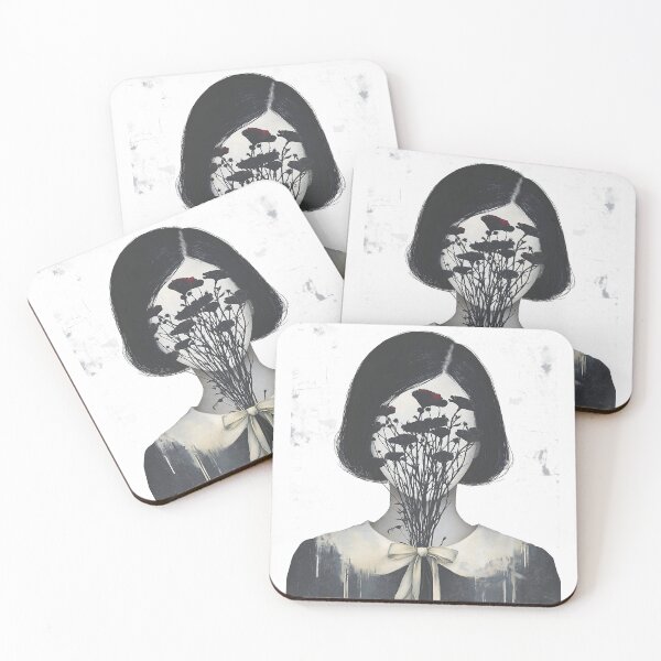 Item preview, Dark Feminine Grunge Portrait With Floral Silhouette designed and sold by Shoot-The-Moon.