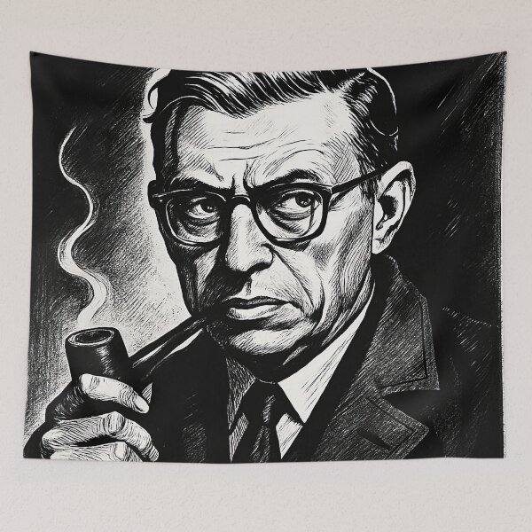 Item preview, Jean-Paul Sartre  | Comics - Cartoon style designed and sold by ComicsFactory.