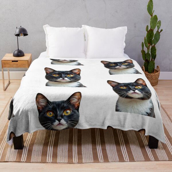 Item preview, Black and White Cat Portrait Sticker – Cute Kitty Design designed and sold by Teewave-Ashish.