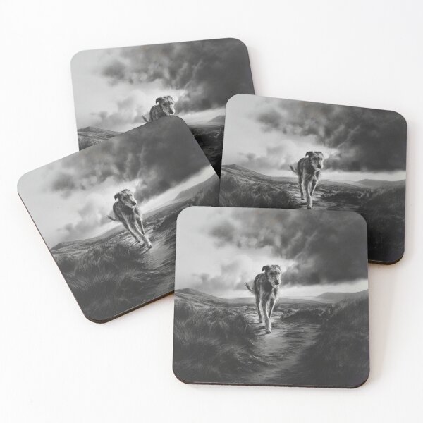 Item preview, A majestic Irish Wolfhound walking along a windswept moor, Dogs in Motion designed and sold by CDC40.