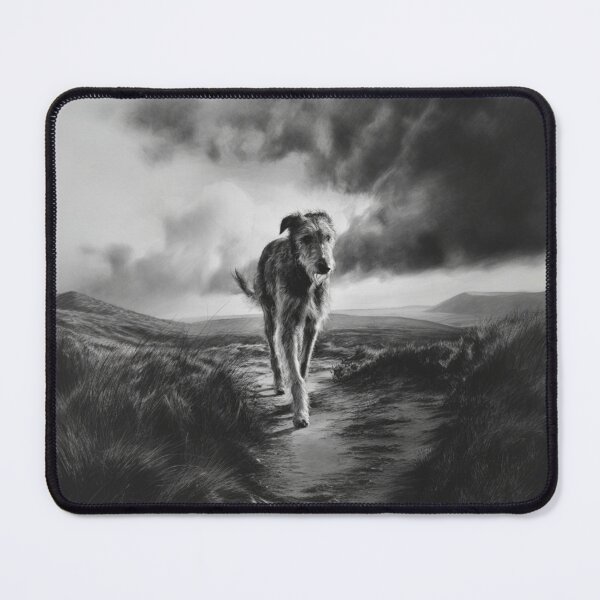 Item preview, A majestic Irish Wolfhound walking along a windswept moor, Dogs in Motion designed and sold by CDC40.
