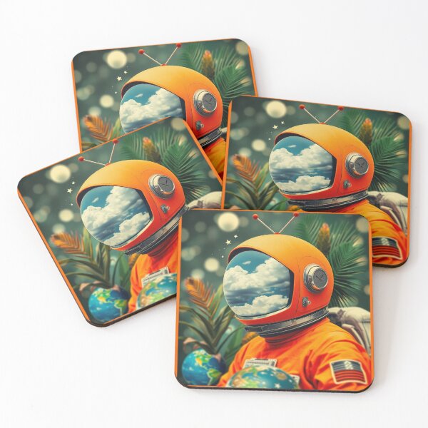 Item preview, Retro Space TV Astronaut - Vintage Television Helmet Orange Suit Art designed and sold by Cine8.
