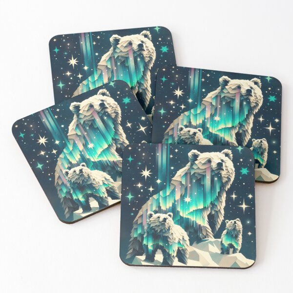 Item preview, Layered Northern Lights Bear, Ai Generated Art   designed and sold by ACC .