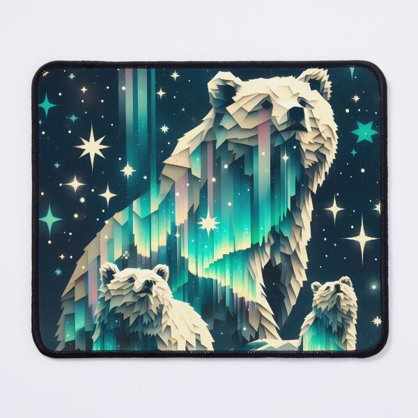 Item preview, Layered Northern Lights Bear, Ai Generated Art   designed and sold by ACC .