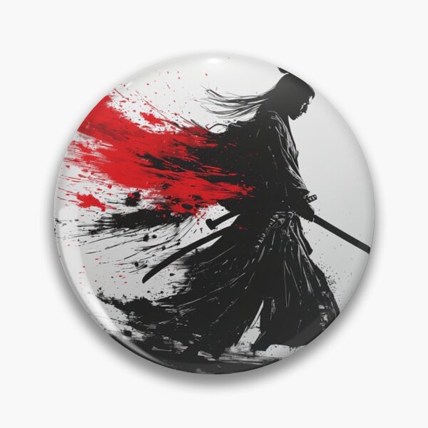 Item preview, Crimson Stroke Ronin – Minimal Red and Black Samurai Art designed and sold by TheDreamsMaker.