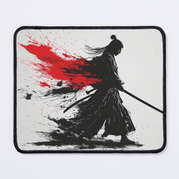 Item preview, Crimson Stroke Ronin – Minimal Red and Black Samurai Art designed and sold by TheDreamsMaker.