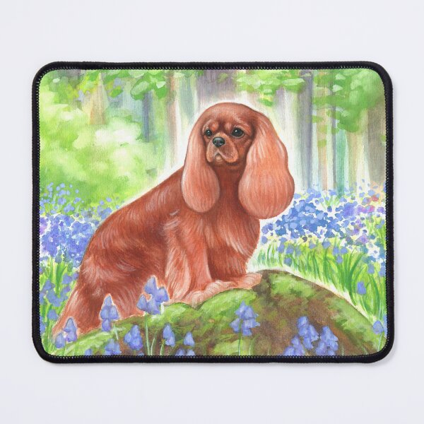 Item preview, Ruby cavalier Blue Flowers designed and sold by jollyinu.